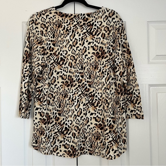Chico's Leopard Print Tunic in Cream and Brown - Picture 3 of 5